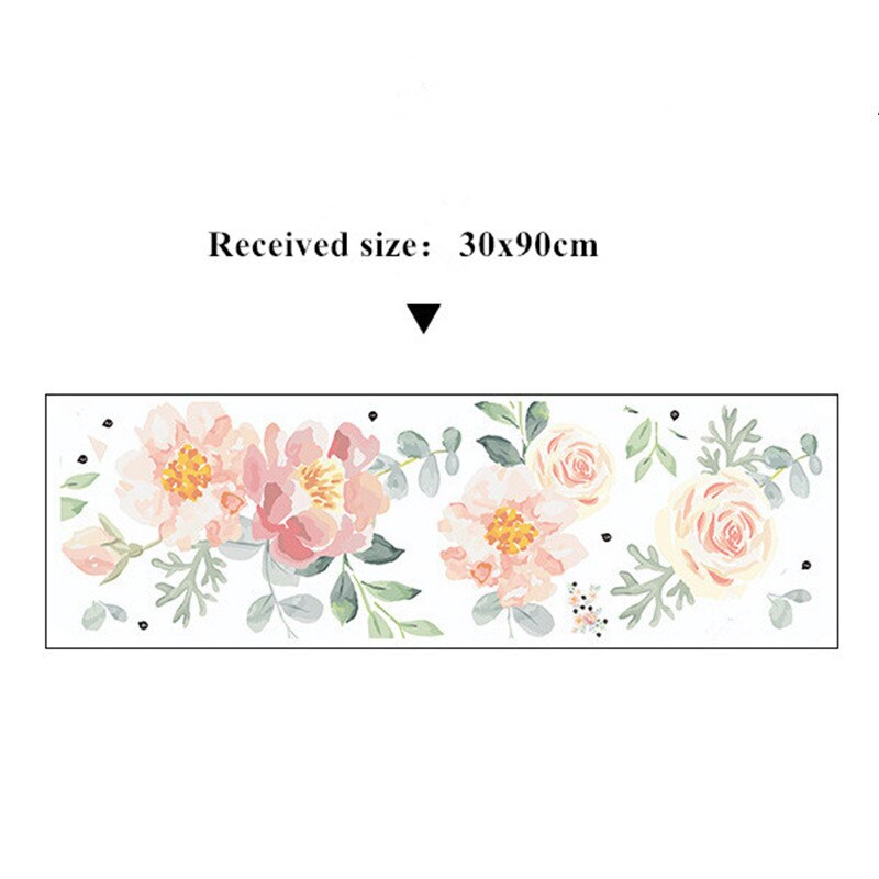 Akvarell blommor väggdekaler rumsdekoration pion ros väggdekaler barnkammare vardagsrum sovrum pvc avtagbar tapet: Default Title