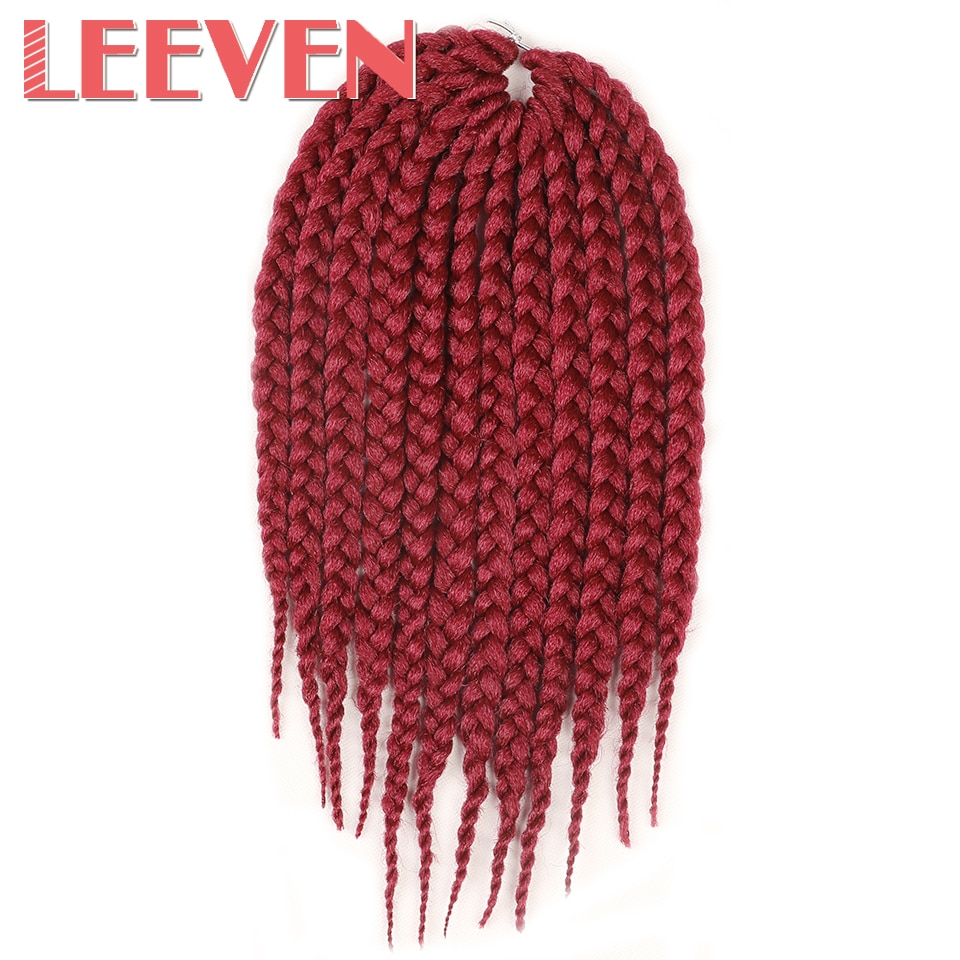 Leeven 3 S Kasten Zöpfe Häkeln haar Synthetische flechten Haar 14 ''12 stränge Schwarz Braun Twist Haar-erweiterungen 6 Stck