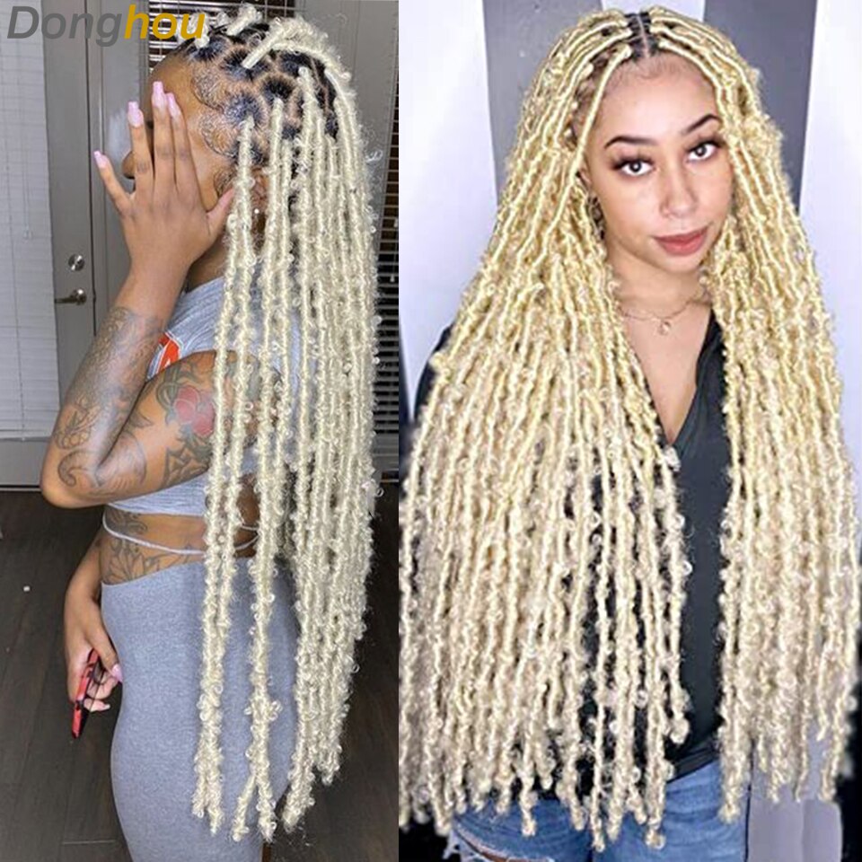 Donghou 613 Blonde Butterfly Locs Crochet Hair Butterfly Locs Crochet Braids Pre Looped Long Butterfly Faux Locs Crochet Hair