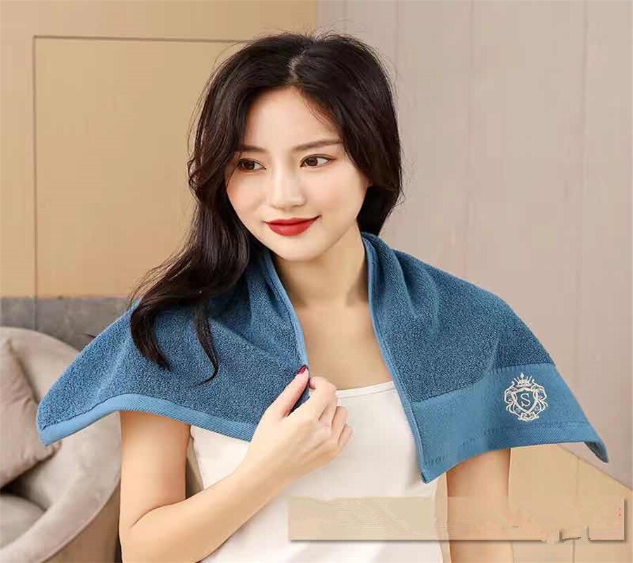 100% cotton towel household towel face towel soft and comfortable thickened adult sports handkerchief white gray blue