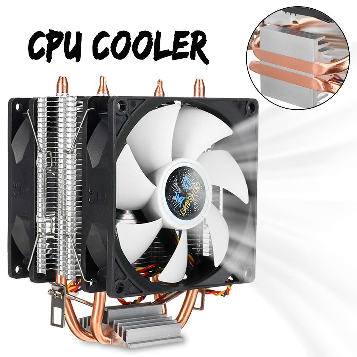 Dc 12V 3/4Pin Cpu Cooler Fan Kleurrijke Backlight 90 Mm Cpu Koelventilator Pc Heatsink Cooler Voor intel/Amd Voor Pc Computer Case Fan