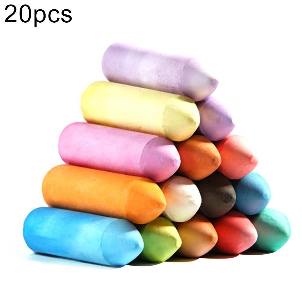 Craie 20 pièces craie épaisse sans poussière enfants Scrawling peinture lavable Pastel fournitures scolaires fournitures scolaires de bureau