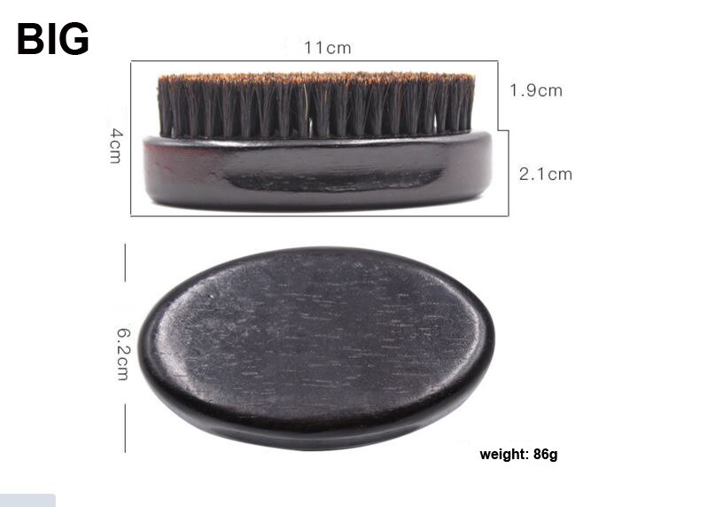 1 stk naturligt træ ornebørste skæg børste overskæg herre skæg børste ansigtshår skægpleje barberbørste værktøj: Store  (11 x 6.2cm)