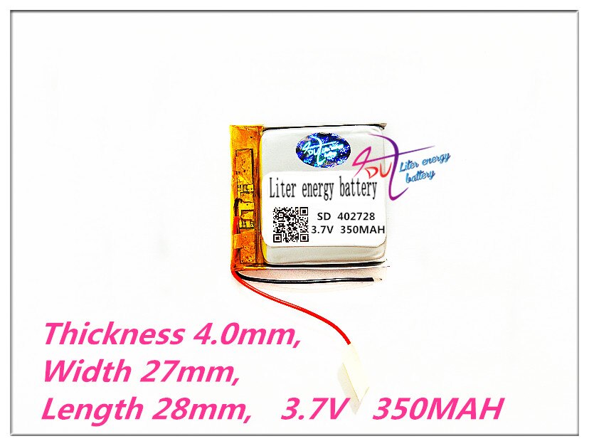 Montre connectée Bluetooth 402728, 3.7V, 350MAH, batteries rechargeables, polymère 432628, casque d&#39;écoute sans fil, MP3 MP4, GPS 402827: 1PCS