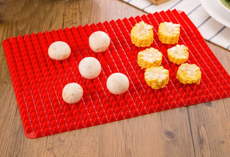 1 st röd silikon pyramid bakmatta bakformar matta värmebeständig matlagning ugn matta bakplatta silikon stekmatta kök