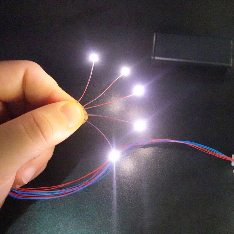 Pre-wired 3V #0402 SMD LED Warm white 30cm wires pre soldered,model cars/train/railway/railroad/starship lighting and electronic