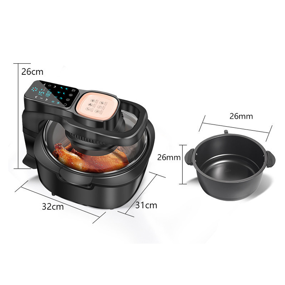 Freidora de aire multifuncional para el hogar, sin aceite, inteligencia, horno de 6L, 220V, 1100W, Panel táctil LED, Control de temperatura, freír aire Visual
