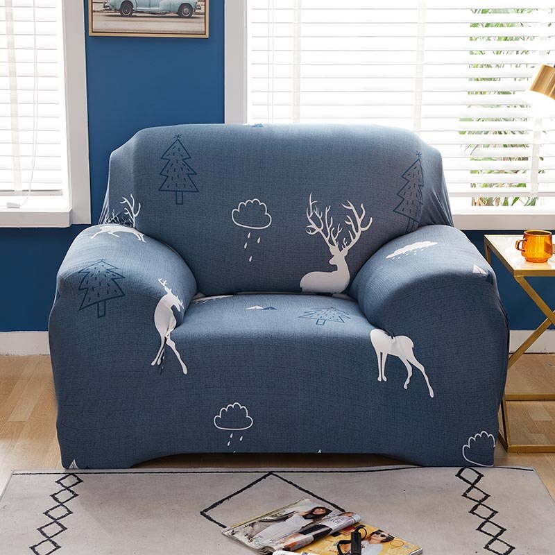 Hertenprint stretch bankhoezen, hoekbankhoes, elastische bankhoes voor woonkamer, bankhoes, eenpersoons/twee/drie/vierzits 42