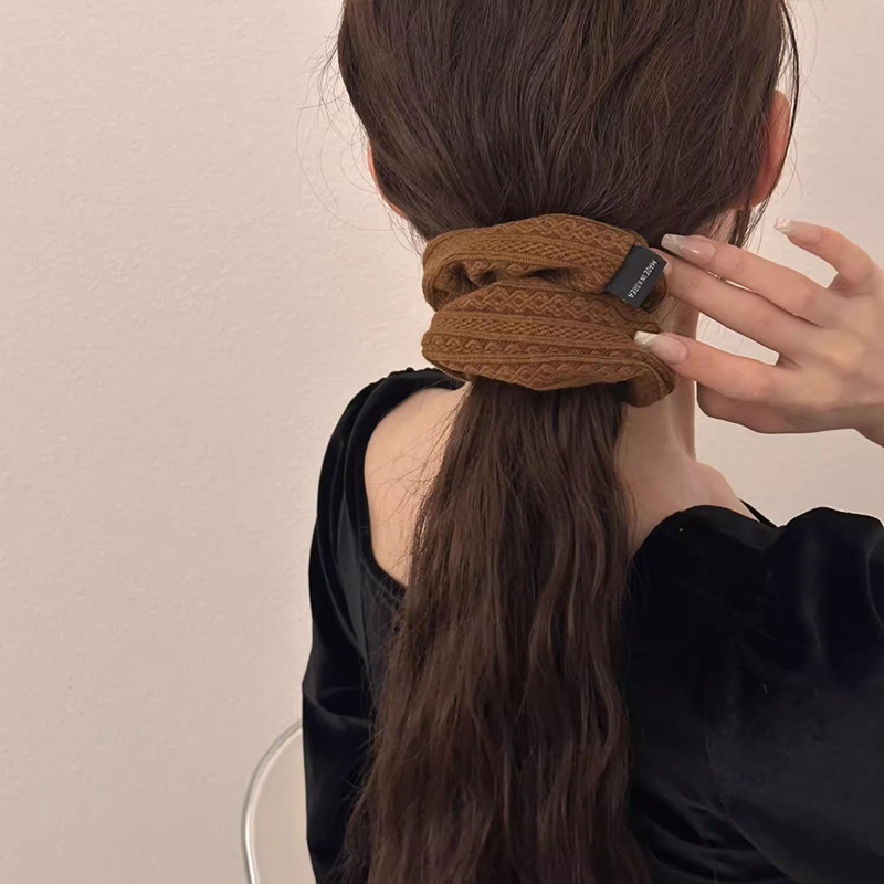Coletero Vintage con patrón de tejido para mujer, banda para el pelo dulce, lazo para el pelo, banda de goma, accesorios para el cabello a la