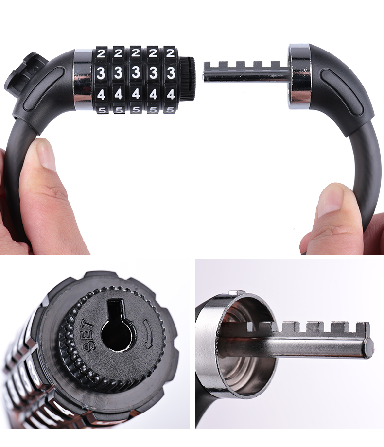 Bike Lock 1.2m 1.8m Road Mountain Bicycle Black Folding Cable Locks cycle lucchetto bici antivol velo MTB Key Code Bicycle Lock