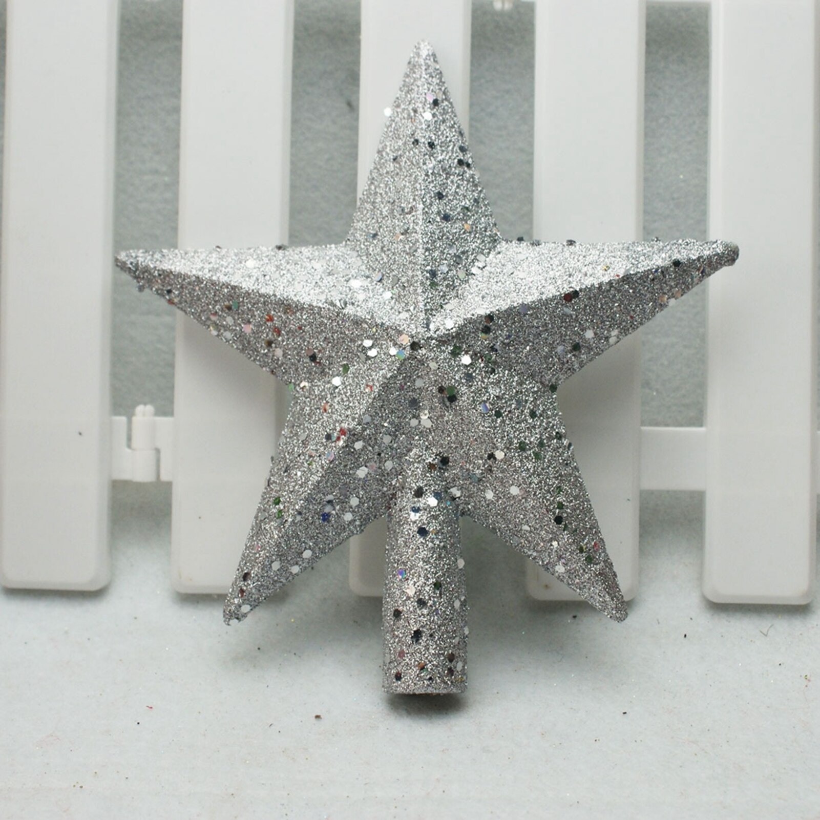 2Pcs 15/20Cm Vijfpuntige Ster Kerstboom Topper Glitter Kerstboom Decoratie Voor Party Thuis decoratie