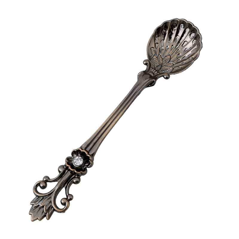 Estilo real clásico cocina Bar comedor bronce tallado pequeño café cubiertos de postre para aperitivos 6 unids/set accesorios vajilla