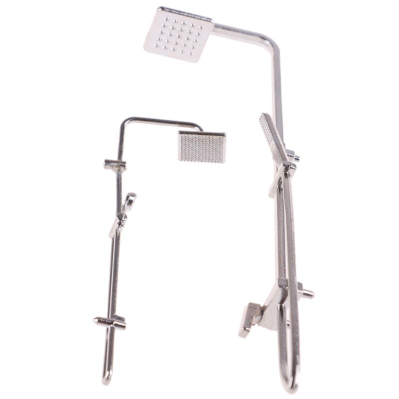 doll house Miniature Alloy Bathroom Bath Shower Mini Bathroom Bath Shower Model Pretend Toy for Doll Accessories