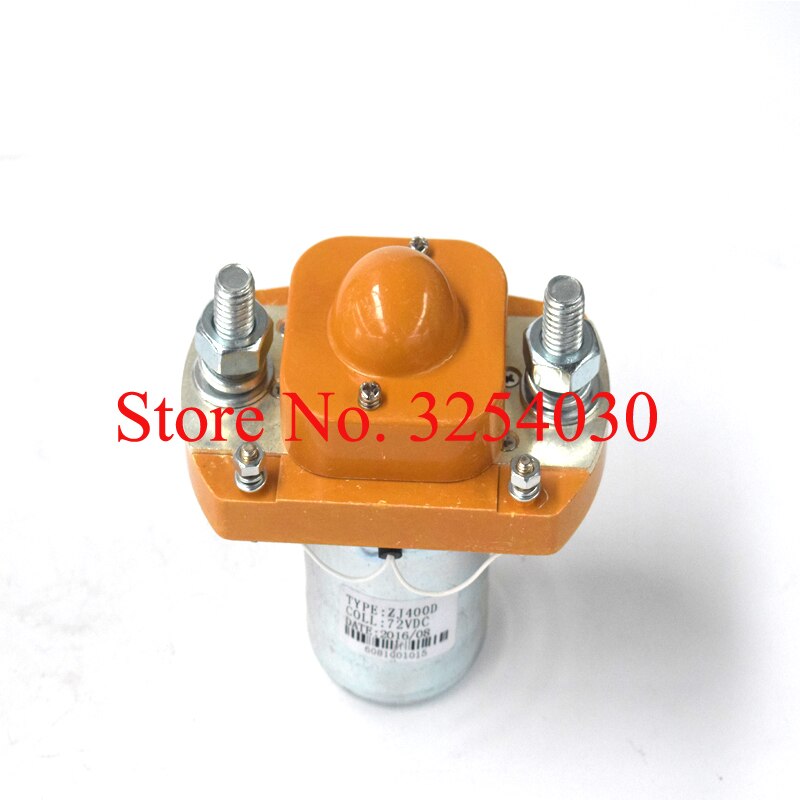 Ingewikkelde Chinese Oranje 72 V 400A Dc-relais ZJ400D voor Elektrische Touringcar of Sightseeing Auto Elektrische Pallet Vrachtwagens