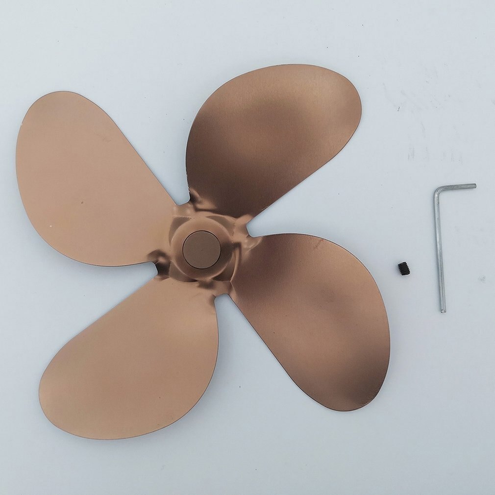 Premium Fireplace Thermodynamic Fan Alumina Fan Blade Ultra Quiet Warm Fireplace Fan Thermal Power Fan 4-Blade Stove Fan