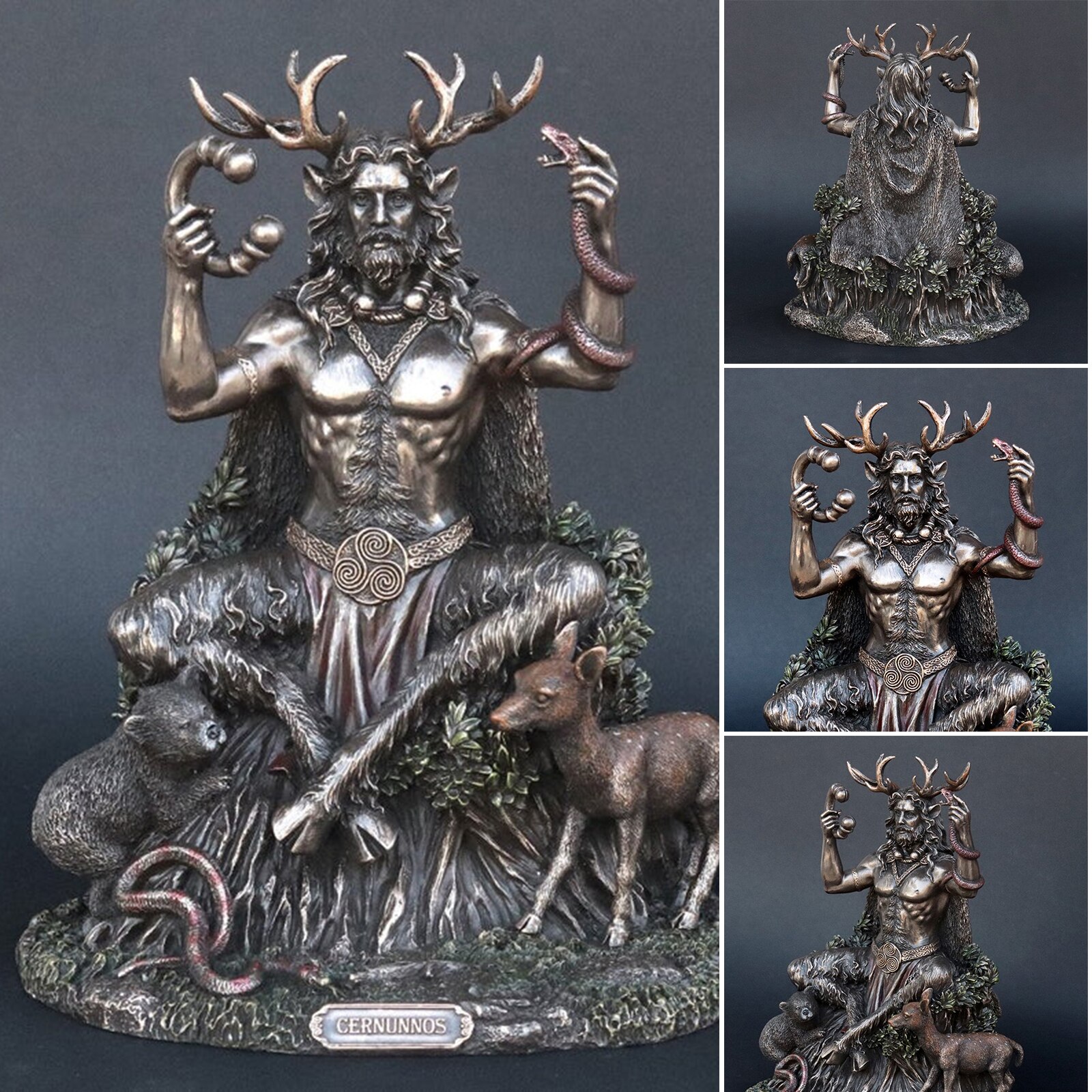 5 Inch Cernunnos Celtics Gehoornde God Van Dieren Hars Standbeeld De Onderwereld Standbeeld Voor Home Tuin Decoratie Tt-Best