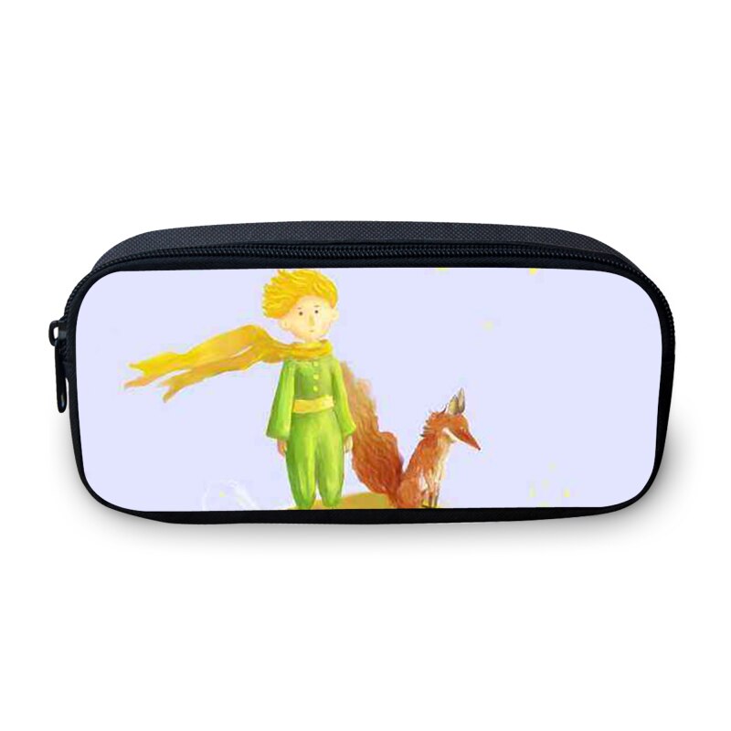 VEEVANV The Little Prince Printing Girls Pencil Case Children School Coin Purse Change Bag Travel Makeup Case Organizer Wallets: White