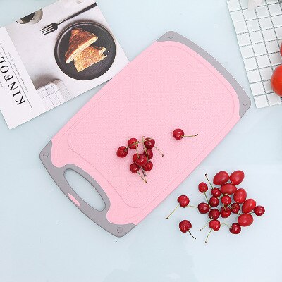 Double-Sided Cutting Board Multifunctional Antibacterial Mildew proof Plastic cutting board Kitchen Drain Chopping Board Marble: Pink