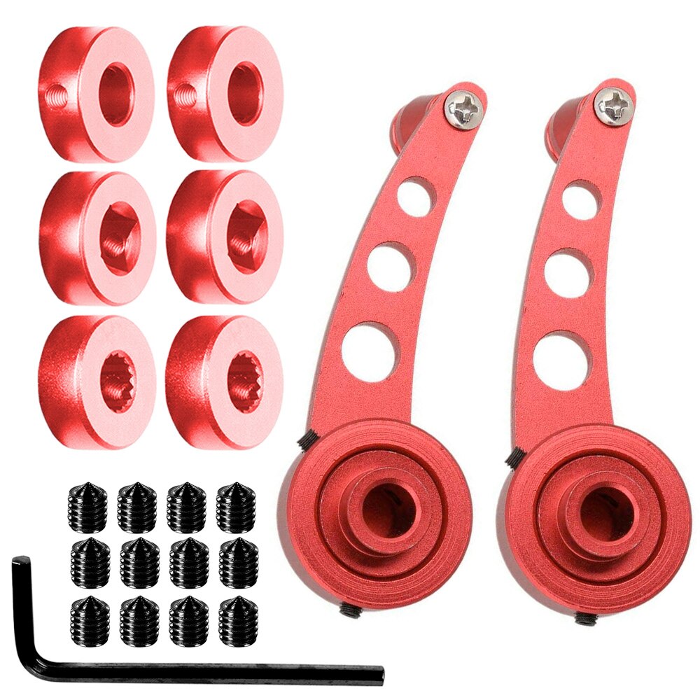 2Pcs Aluminum Alloy Universal Car Window Close Hand Crank Handle Winder Riser Replacement Manual Auto Window Glass Closer: Red