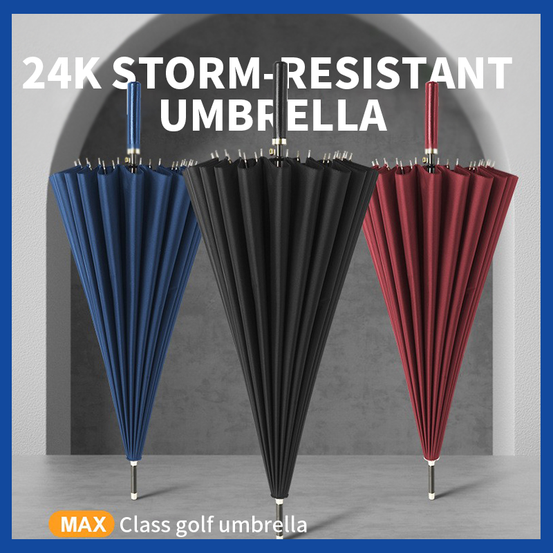 Musan 24 Ribs Long Handle Female UV Umbrella Parasol for Men Integrated Button Automatic Large Wind-Resistant rain umbrella