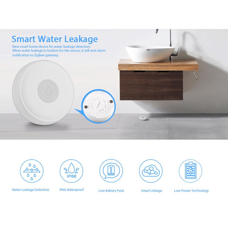Tuya Smart Zigbee Water Leak Sensor Wireless Flooding Detector Water Leakage Detector Zigbee Smart Home Automation Security