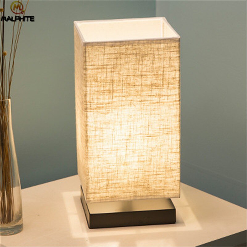 Modern Linen Table Lamps For Living Room Lamps Table Fixtures Table Light Bedroom Bedside Lamp Wood Home Decor Luminaire Table: D