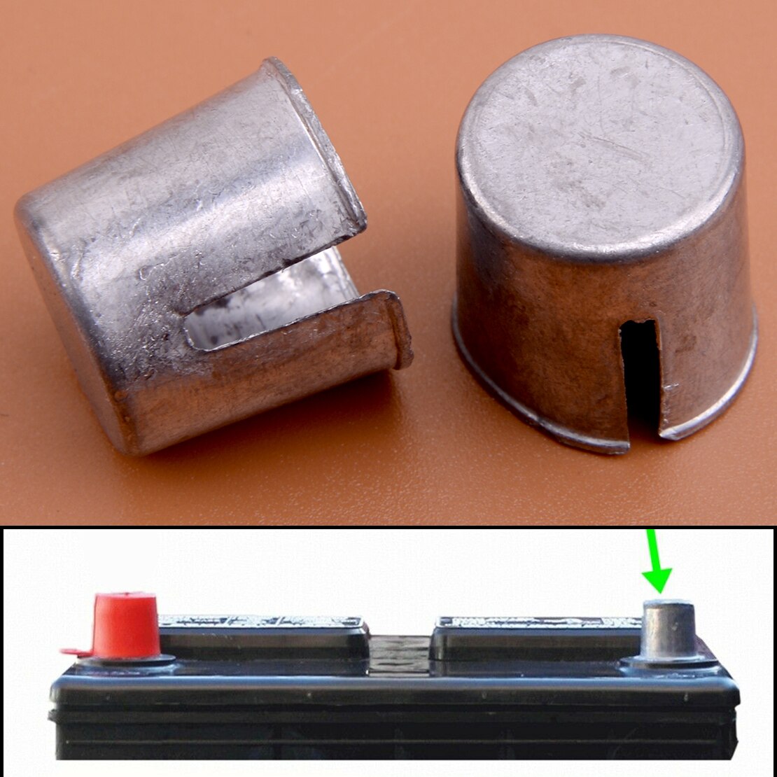 Cale de plomb universelle pour réparation de batteries de voiture usées, 2 pièces, poteaux de batterie de voiture à la bonne taille, accessoires