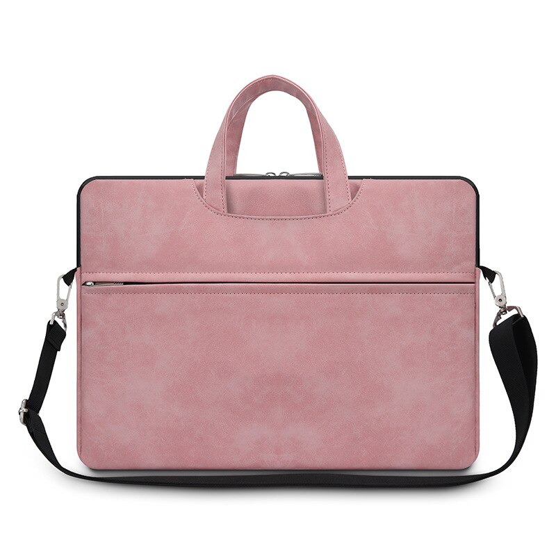 Laptop Bag Case Vrouwen Aktetas Schouder Handtassen Rits Computer Sleeve Case Voor 13-15.6 Inch Laptop Pc Tablet: pink 15