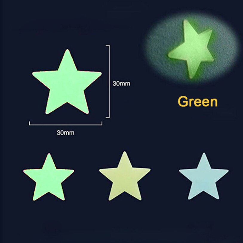 100 pièces Lumineux Autocollants De Mur D'étoiles Fluorescentes Émettant de La Lumière en Trois Dimensions Stickers Muraux DÉCALCOMANIES TRAVAUX MANUELS Pour Enfants Chambres Décor