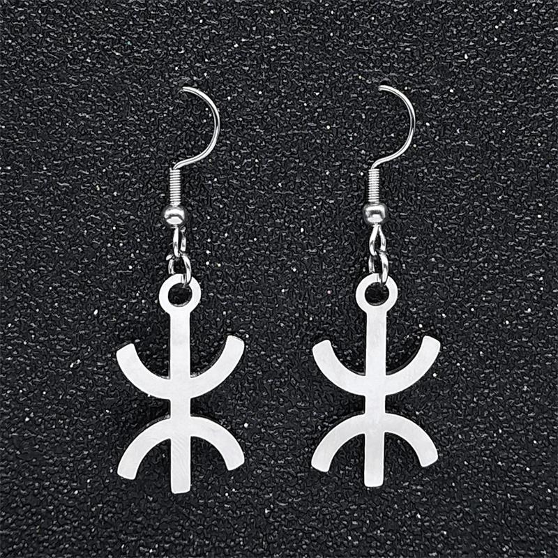 Afrika berber symbol vedhæng halskæde rustfrit stål guld farve amazing ⵣ bogstav etnisk amulet stil kæde halskæder smykker: Rhodineret