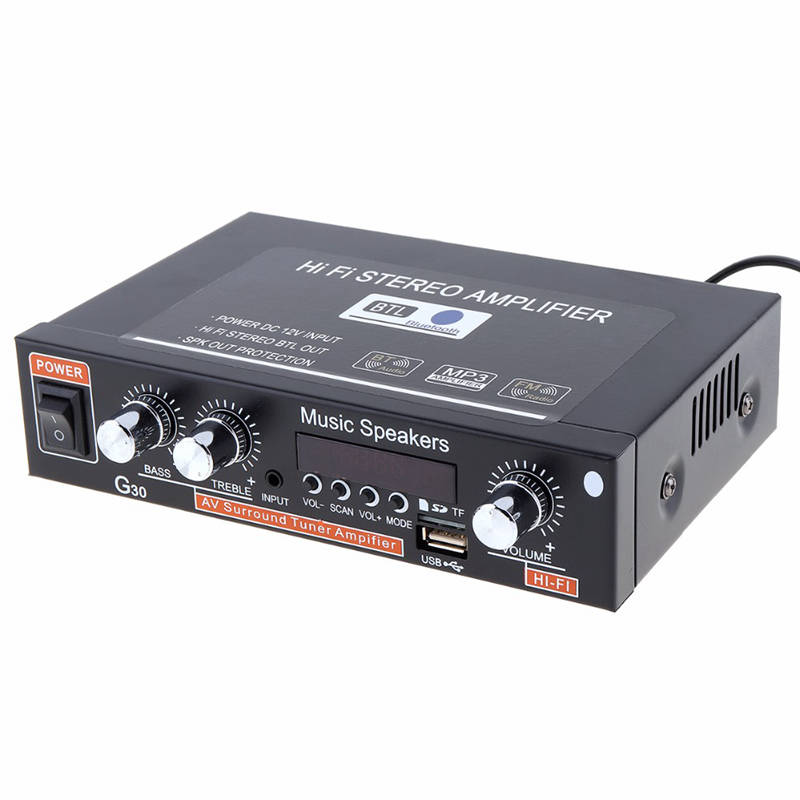 Universal G30 Hifi Bluetooth Car o Power Amplifier FM Radio Player Support SD / USB / DVD / MP3 With Remote Controller EU Pl
