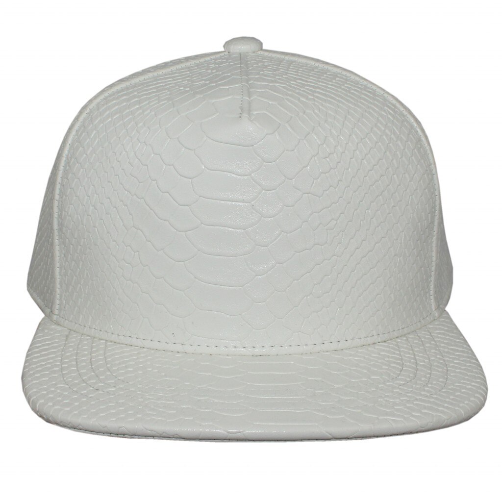5 Panel White and 6 Panel Black Snapback PU Faux leather Structured Baseball Cap 60% Off Promotional Baseball Cap: White