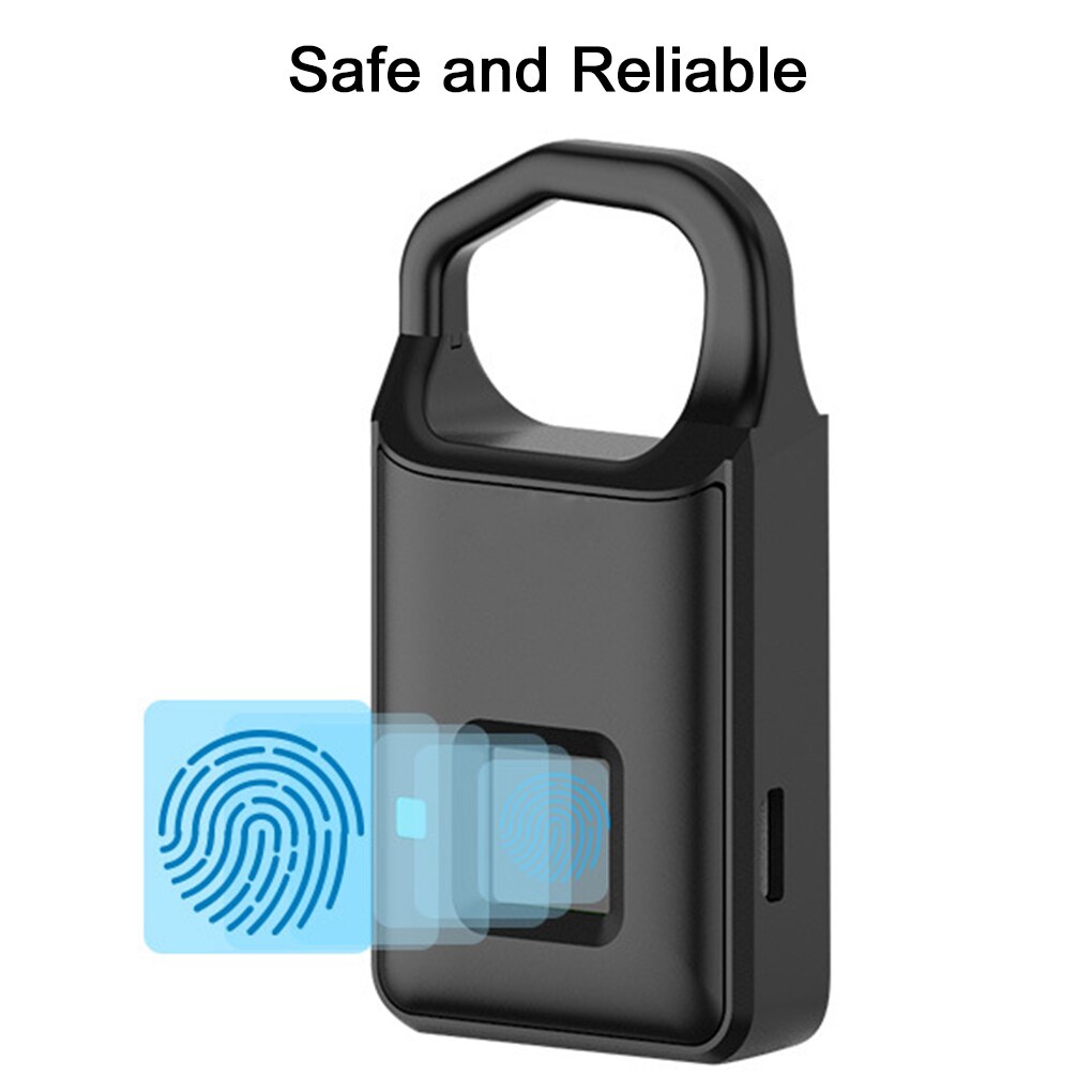 Fingerprint Lock USB Rechargeable Smart Keyless Anti-Theft Padlock Suitcase Door Lock Security Systems Lock