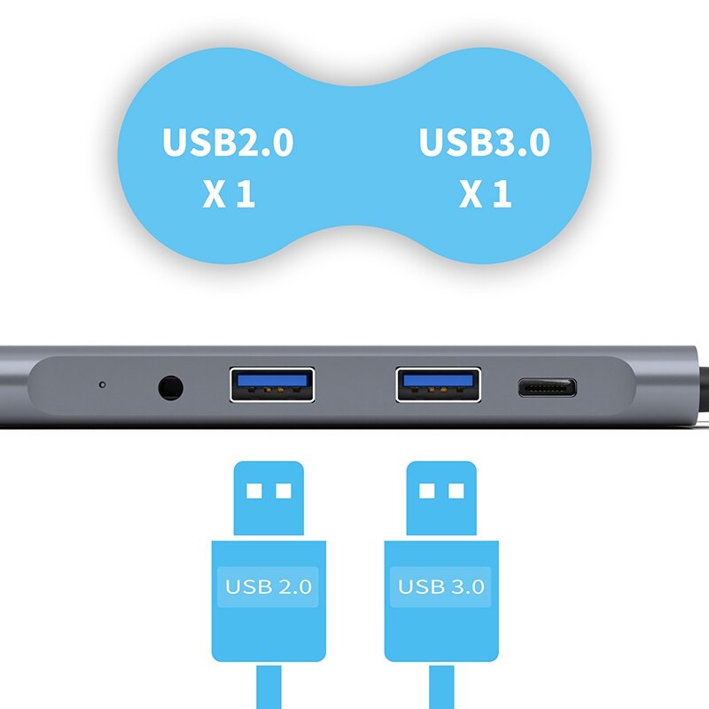 Usb c hub 5 in1 converter adapter met 4k hdmi usb c usb 3.0 -poorten  pd 60w oplaad-o-aansluiting voor pc pro