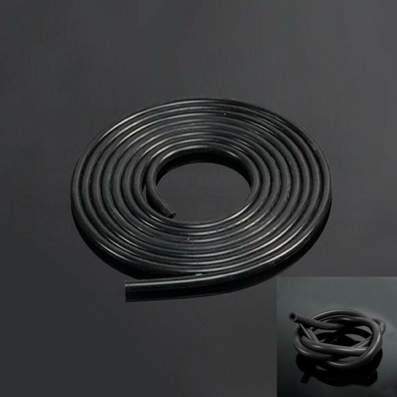 1m ID 6mm Rubber Reinforced Fuel Hose Tube Pipe Line Black For Petrol Black