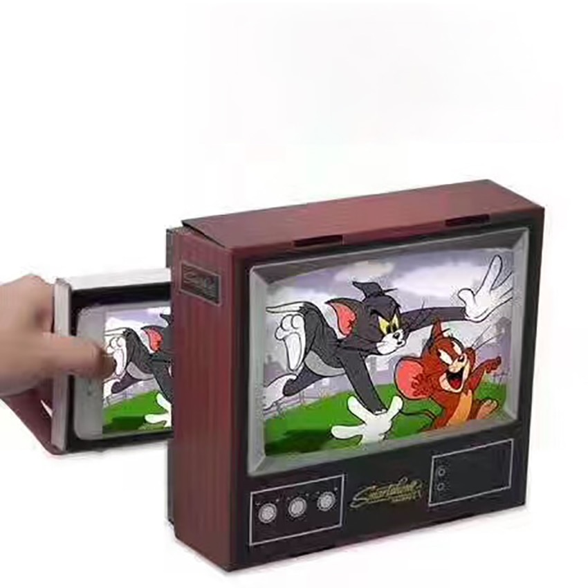Lente d'ingrandimento per schermo video per telefono cellulare retrò piccola TV strumenti di ingrandimento lenti di ingrandimento pieghevoli fai-da-te amplificatore per film universale per telefono desktop