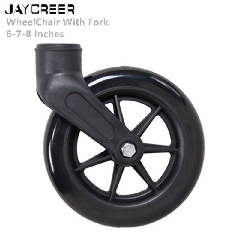 JayCreer 6 Inch ,7 Inch,8 Inch Wheel Replacement With Fork For Wheelchairs, Rollators, Walkers And More