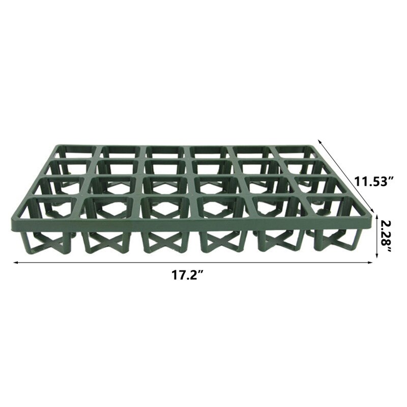 Maceta de plástico negra de 24 rejillas para flores, bandeja fija cuadrada pequeña para carne, herramienta de jardín, suministros de cuidado de plantas, 1 Uds.,