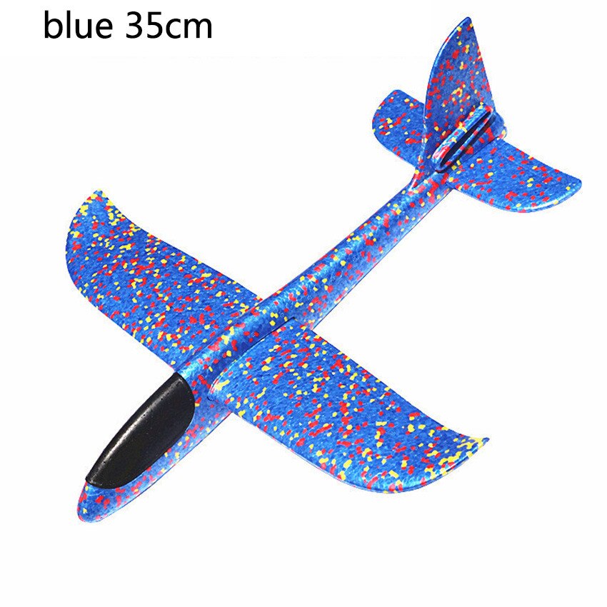 neueste Schaum EPP Werfen Handheld Flugzeug draussen Luftschiff Segelflugzeug freundlicher Spielzeug 48CM Spaß Spielzeug: Blau 35cm