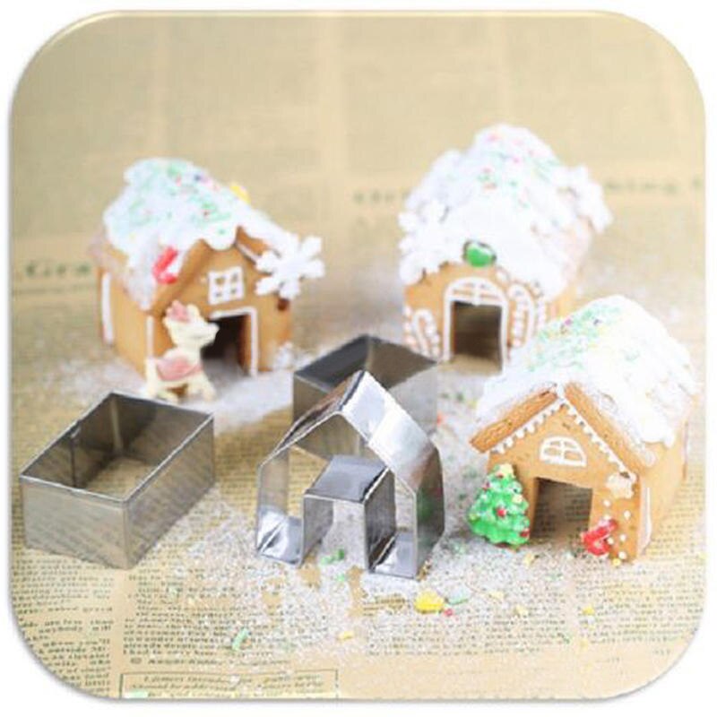 Jx-lclyl 3 st mini pepparkakor hus kakskärare set kex mögel