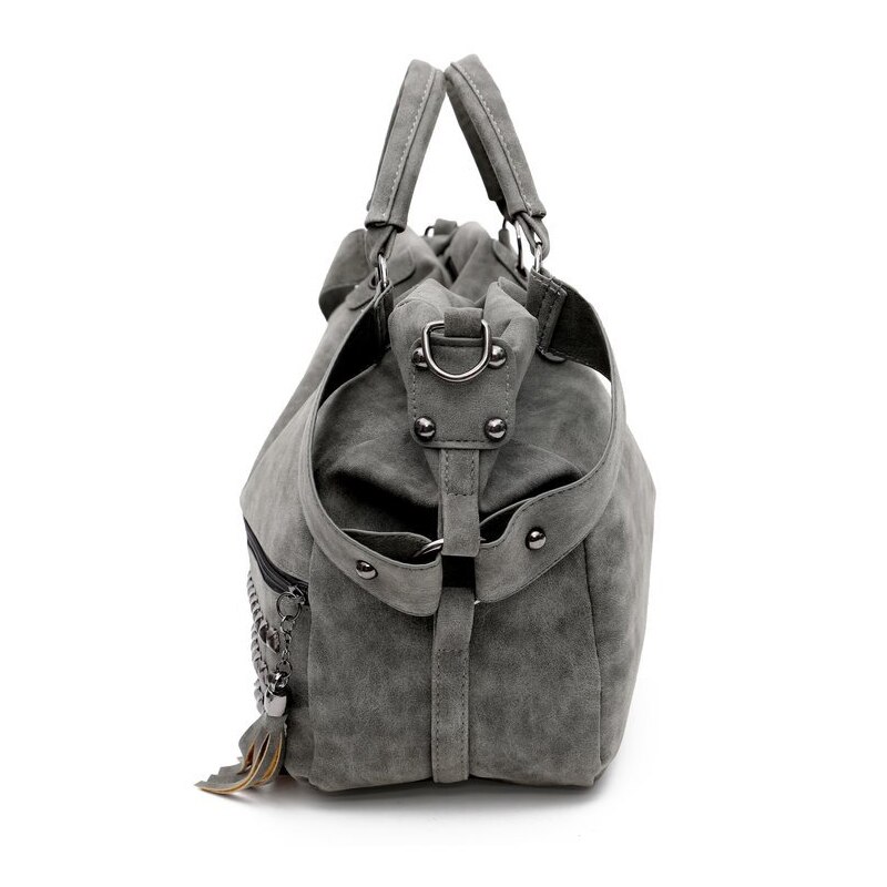 SGARR Nubuck PU cuir femmes sacs à main dames grande capacité gland sac à bandoulière décontracté Vintage Rivet femelle fourre-tout sacs