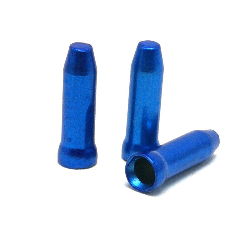 Tapas de extremo de Cable interno para palanca de cambios de freno de bicicleta, funda equipo de aluminio, accesorios para ciclismo, 50 Uds.: Blue