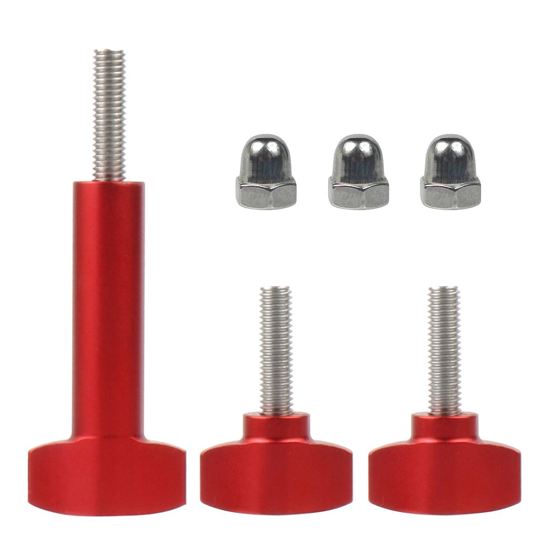 M5 x 18mm Hand Knob Screw Stainless Steel Bolt Metal T Head Hand Tighten Clamping Manual Handle Screw for Gopro 9 8 (Pack of 3): 2xS 1xL Red Set