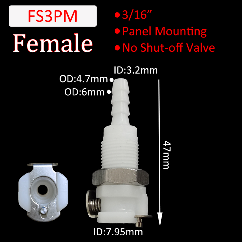 3/16 1/4 Hose Barb Valved quick Coupler disconnect fitting Coupling Male Female Quick Shut-Off Hose Joint Tube Connector