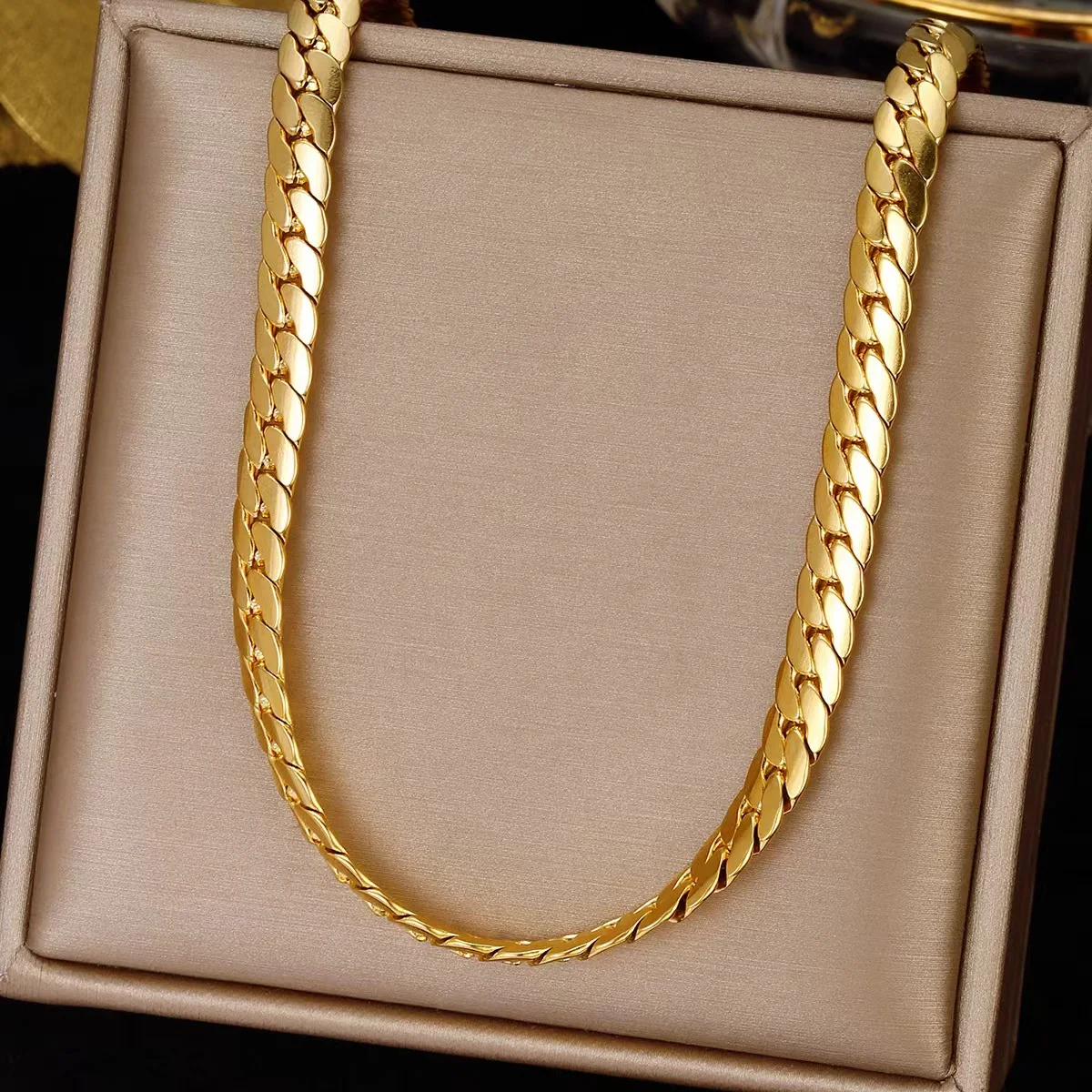 Collares de cadena lateral exquisitos de 5MM de oro de 18K de Plata de Ley 925 de 20-60CM para hombres y mujeres joyería fina de boda: Blanco / Otro