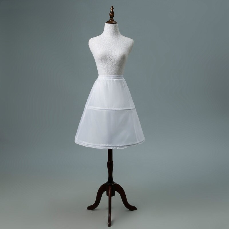 2 Hoops White A Line Long Flower Girl Dress Petticoat Kids Ballet Petticoat Child Crinoline Tutu Skirts Girls Underskirt: Default Title