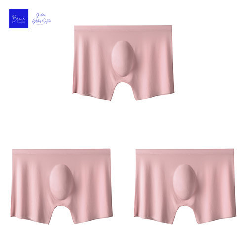 3 uds. Calzoncillos Boxer para hombre, bragas de seda helada para hombre, ropa interior Sexy sin costuras, calzoncillos para hombre, bragas finas y transpirables de secado rápido: XS / Marfíl