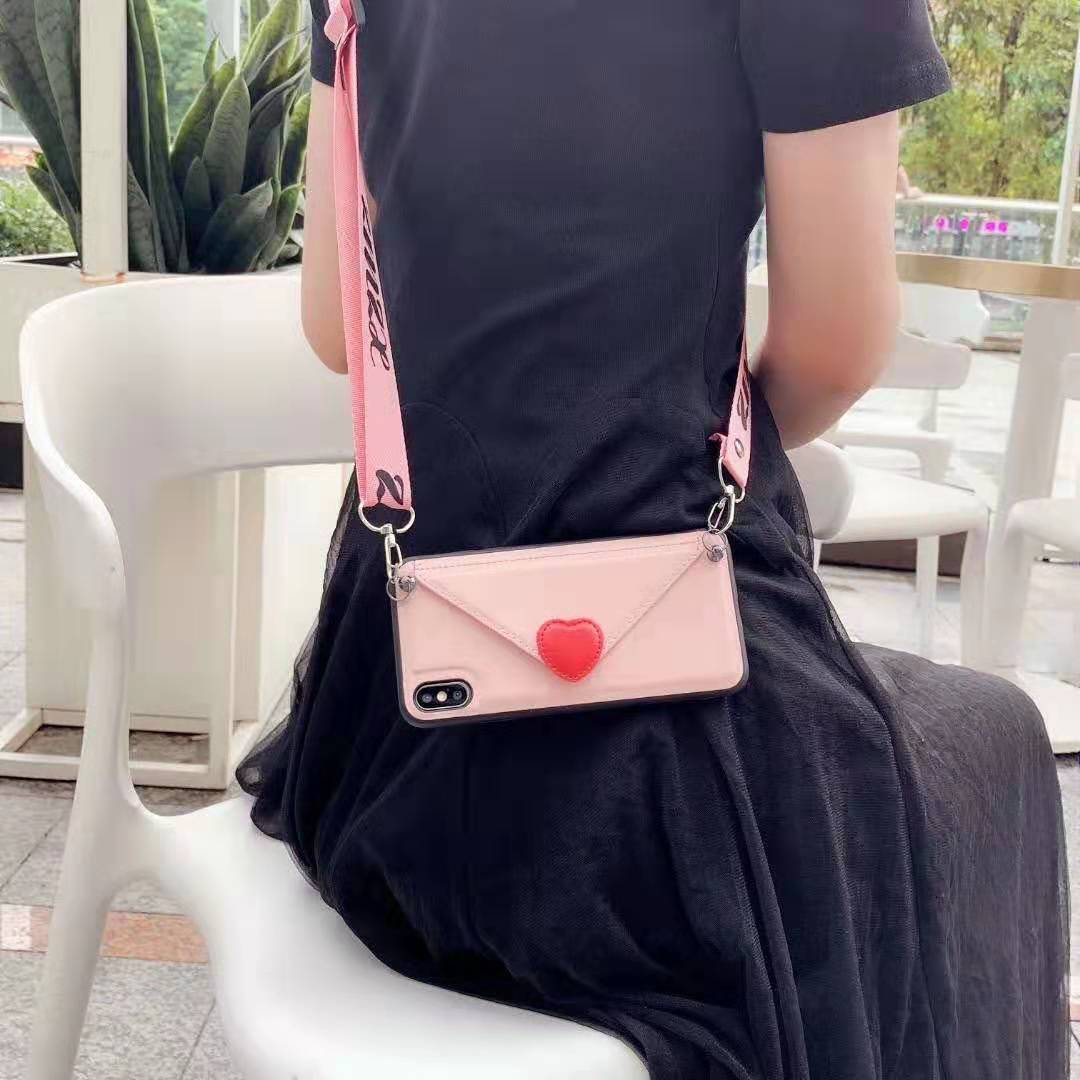 Telefoon geval voor Huawei P30 P30 pro P30 lite zachte pu lederen tpu hart walt kaarthouder case cover p30 coque met riem: P30 / B