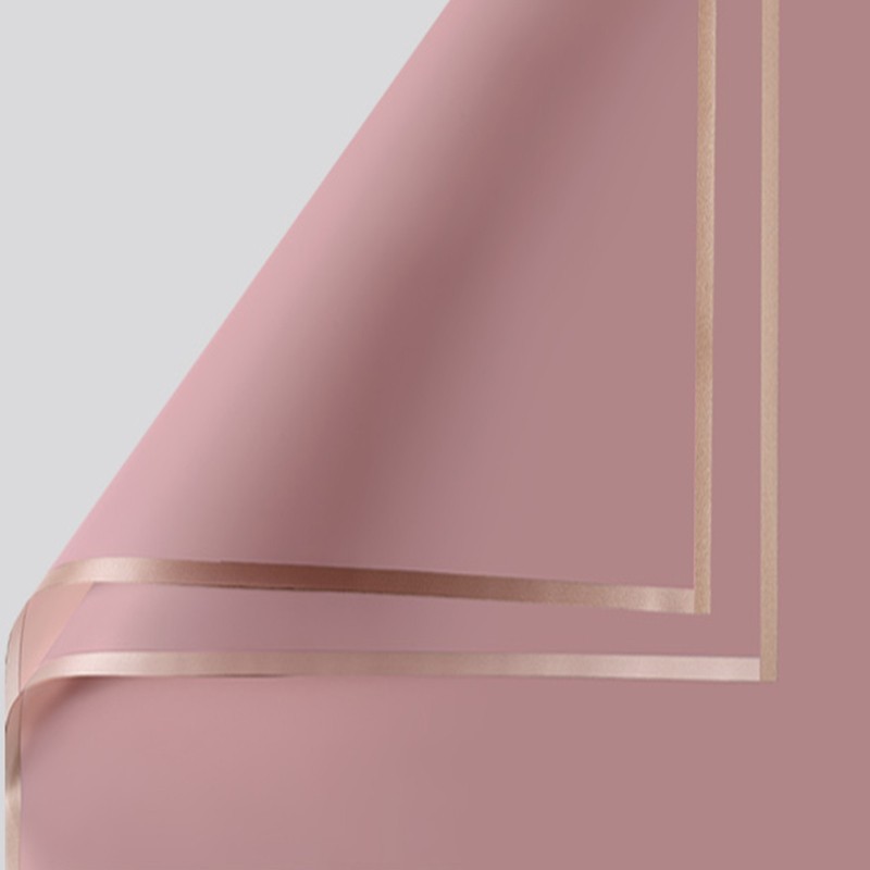 Gold Edge Flower Bouquet Wrapping Paper Korean Style Waterproof Floral Wrapping Packing for Wedding Birthday Florist Supply: M / Red