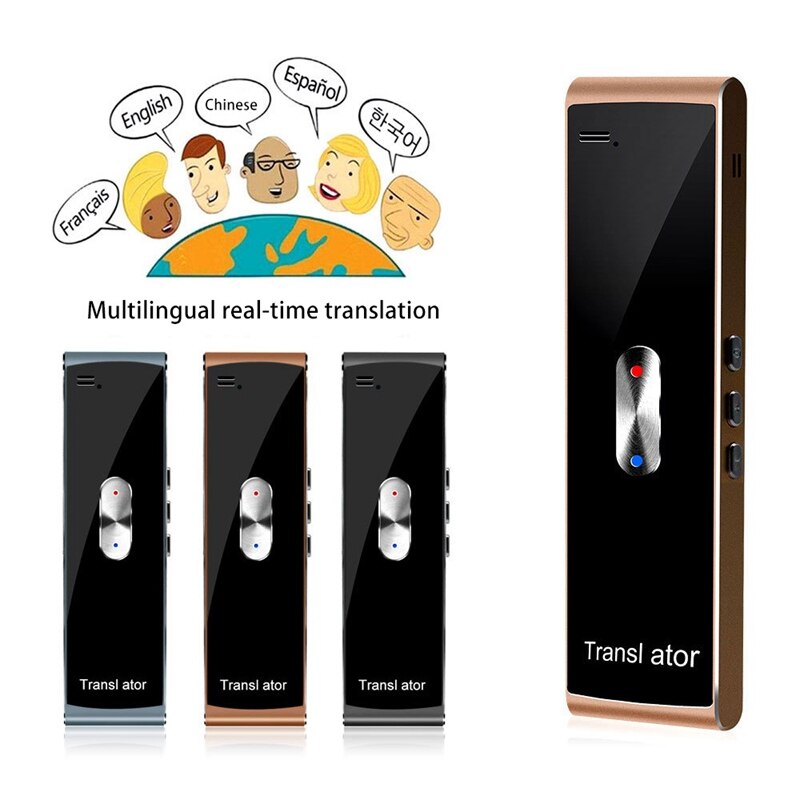 Language Translator Device Wireless Bluetooth Microphone Speaker 800MA Voice Translation for Outdoor Travel Abroad